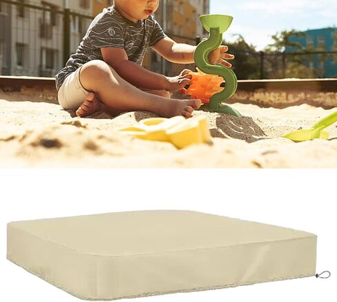 غطاء صندوق رمل Hoypeyfiy Sandbox، غطاء صندوق رمل للأطفال لحماية الرمل والألعاب، غطاء واقٍ مربع لصندوق الرمل مع رباط أسود 59 * 59 بوصة in Kuwait