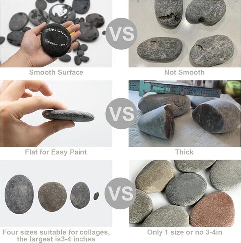 ماركدانج 25 قطعة من الصخور للرسم 13 قطعة 0.5-1 انش، 5 قطع 1-2 انش، 5 قطع 2-3 انش و2 قطعة 3-4 انش صخور نهرية للرسم على الصخور الطبيعية المسطحة والناعمة للرسم للاطفال والكبار هدية حرفية in Kuwait