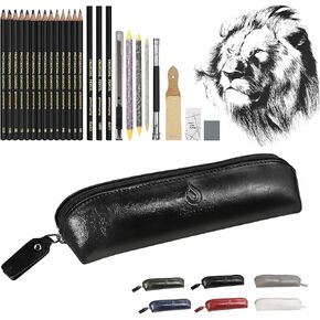 Heshengping, Sketching and Drawing Pencils Set-26pcs,Art Supplies Drawing Kit,Graphite Charcoal Professional Pencils Set, Adults Beginners Artist