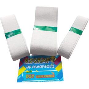 White 3 Yards Mix Size (2", 1-1/2", 1") Inch Knit Elastic Sewing Bands for Craft Fabric Cloth Webbing Garment Trousers Costumes Garment Waistband Pants Bags DIY Spool in Kuwait