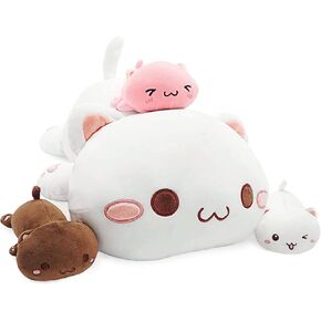 Onsoyours Dinosaur Stuffed Animal Mommy with 3 Dino in her Tummy, 4 piece of Cute Dinosaur Plush Pillow Toys for Kids Girls Boys (Blue Dinosaur Family) in Kuwait