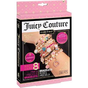 Make It Real - Juicy Couture Pink and Precious Bracelets - DIY Charm Bracelet Making Kit - Friendship Bracelet Kit with Charms, Beads & Cords - Arts & Crafts Bead Kit for Girls - Makes 8 Bracelets in Kuwait