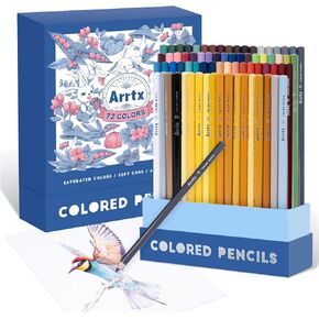 Arrtx 72 Colored Pencils for Adult Coloring Drawing Blending Shading Sketching Painting, Soft Core Coloring Pencils Art Craft Supplies, Premium Color Pencils Set for Artists Adults Beginners