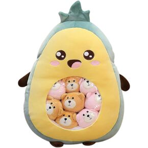 REFAHB Cute Throw Pillow Stuffed Avocado Toys Removable Fluffy Creative Gifts for Teens Girls Kids