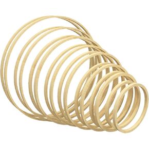 Worown 6 Pack Bamboo Floral Hoops, 3 Size Wooden Floral Wreath Rings for Making Wedding Wreath Decor and Wall Hanging Crafts (8, 10, 12 Inch) in Saudi Arabia