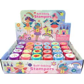 TINYMILLS 24 Pcs Magical Fairies Assorted Stamps for Kids Self Ink Stamps (12 Different Designs) Fairies Party Favors, Fairies Goody Bag Fillers, Carnival Gifts, Pinata Filler, Classroom Rewards