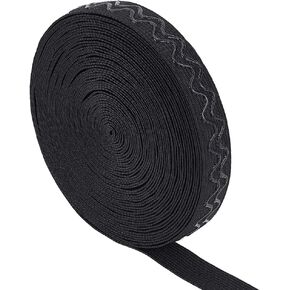 BENECREAT 1.5-Inch Wide 6 Yards Non-Slip Silicone Elastic Gripper Band for Garment Sewing Project, Black