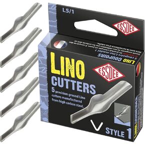 ESSDEE 0.5mm Linoleum Cutter Tool - No. 1 Size Lino Blades - High Carbon Steel - Pack of 5 - Made in UK