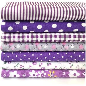 Quilting Fabric Misscrafts 7pcs 50 x 50cm Cotton Fabric DIY Making Supplies Craft Patchwork Fabric Bundle Fat Quarter Pre-Cut Quilt Squares for DIY Sewing Scrapbooking (Blue) in Kuwait