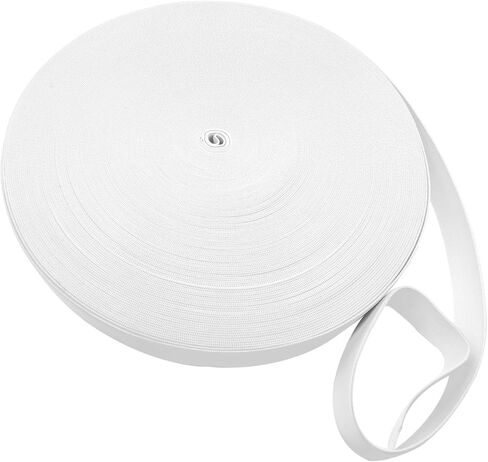 شريط مطاطي لخياطة حزام الخصر - 1 بوصة 43 ياردة مطاط لخياطة حزام الخصر، مرونة عالية مرنة للخياطة، شريط مطاطي سميك عالي التحمل للسراويل والشعر المستعار والملابس والحرف اليدوية in Kuwait