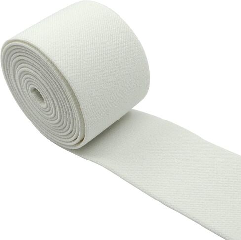 Strapcrafts 2-Inch Wide by 2-Yard Colored Double-Side Twill Elastic Band (White) 11110 in Saudi Arabia