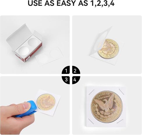 حامل العملات المعدنية من الورق المقوى CH01،300 قطعة من TOMLOV، 6 أحجام من العملات المعدنية للمجمعين، تتضمن دباسة صغيرة، مجموعة عملات ورقية من الورق للعملات المعدنية للبنس/الدايم/النيكل/الربع/نصف دولور/دولور/دولور الفضية in Kuwait