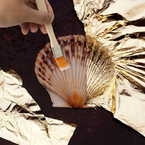 Gilding Adhesive, Gold Leaf Adhesive Kit, 50ml Gilding Epoxy Glue and 50ml Varnish, Water-Based Top Coat for Professional Craft Use in Kuwait
