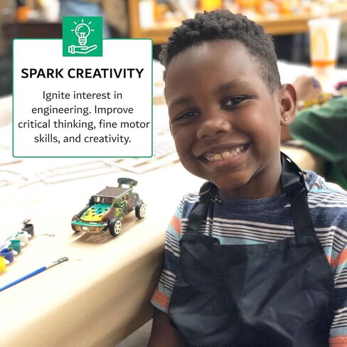 تيني وتايو - اصنع سيارة تعمل بالطاقة الشمسية | مجموعة العلوم والتكنولوجيا والهندسة والرياضيات للأطفال | بناء ودهان سيارة خشبية | الأعمار 4-8، 8-12 | لغز تعليمي خشبي ثلاثي الأبعاد للأولاد والبنات in Kuwait