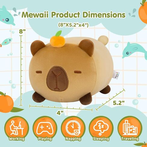 Mewaii Black Cat Plush Kawaii Plushies, Ultra-Soft Feel, 8 in in Kuwait
