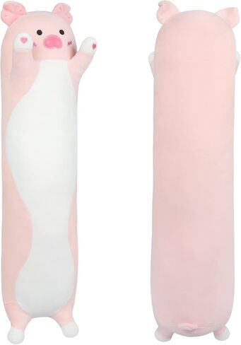 achwishap خنزير أفخم وسادة 19.6"، خنزير وردي محشوة الحيوان، وسادة قطيفة جميلة، لطيف خنزير النوم المعانقة الجسم الوسائد، وسادة الحبيبة لعبة هدية في عيد ميلاد أو عيد الميلاد للأطفال والفتيان والفتيات in Kuwait