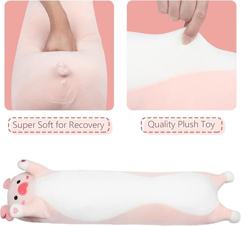 achwishap خنزير أفخم وسادة 19.6"، خنزير وردي محشوة الحيوان، وسادة قطيفة جميلة، لطيف خنزير النوم المعانقة الجسم الوسائد، وسادة الحبيبة لعبة هدية في عيد ميلاد أو عيد الميلاد للأطفال والفتيان والفتيات in Kuwait