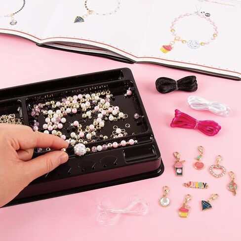 Make It Real - Juicy Couture Pink and Precious Bracelets - DIY Charm Bracelet Making Kit - Friendship Bracelet Kit with Charms, Beads & Cords - Arts & Crafts Bead Kit for Girls - Makes 8 Bracelets in Saudi Arabia