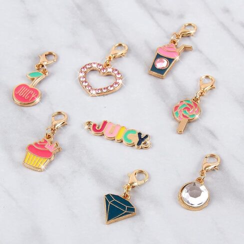 Make It Real - Juicy Couture Pink and Precious Bracelets - DIY Charm Bracelet Making Kit - Friendship Bracelet Kit with Charms, Beads & Cords - Arts & Crafts Bead Kit for Girls - Makes 8 Bracelets in Saudi Arabia