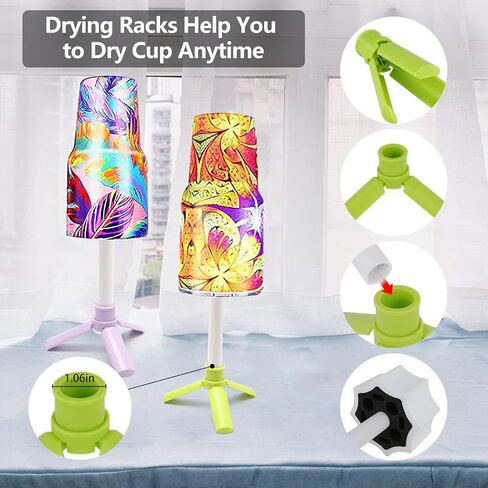 4X كوب تقليب للحرف اليدوية، كوب دوار، مسحوق لامع، مجموعة راتنجات الإيبوكسي للأكواب للمبتدئين (4X-أسود) in Kuwait