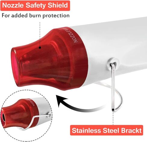 مسدس حراري صغير من Mlife - 300 وات - أداة تسخين مزدوجة الحرارة مع سلك طاقة بطول 6.5 قدم لأكواب راتينج الأكريليك DIY ونقش الانكماش وتغليف الطلاء وتجفيف الحرف الإلكترونية DIY (رمادي فاتح) in Kuwait