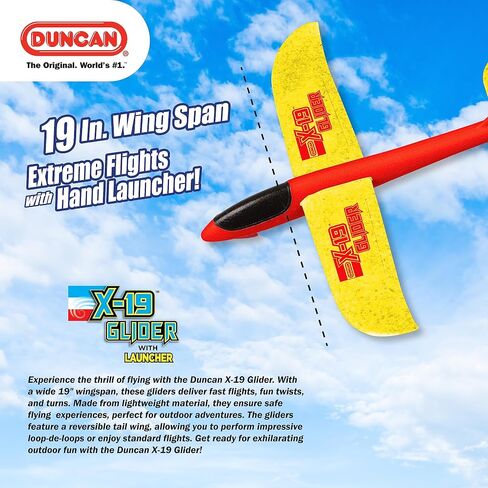 Duncan X-19 Glider with Reversible Wings- Yellow with Red Wings in Kuwait