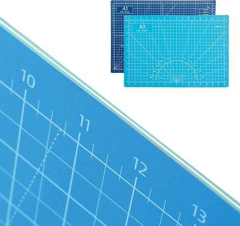 TCAIRG Self Healing Cutting Mat 18"x12" Non-Slip PVC Double Sided 5-Ply A3 Art Craft Rotating Mat,Sewing Crafts Hobby Fabric Precision Scrapbooking Project(Blue/Light blue) in Kuwait
