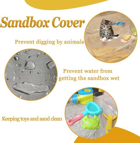 غطاء رمل خارجي من IndigoTempest9، غطاء كريستالي شفاف عالي التحمل مع رباط مقاوم للماء وواقي ضد الغبار للأطفال في حديقة الألعاب لصندوق الرمل (48 بوصة طول × 48 عرض × 8 بوصة ارتفاع) in Kuwait