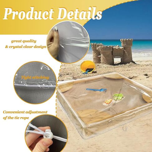 غطاء رمل خارجي من IndigoTempest9، غطاء كريستالي شفاف عالي التحمل مع رباط مقاوم للماء وواقي ضد الغبار للأطفال في حديقة الألعاب لصندوق الرمل (48 بوصة طول × 48 عرض × 8 بوصة ارتفاع) in Kuwait