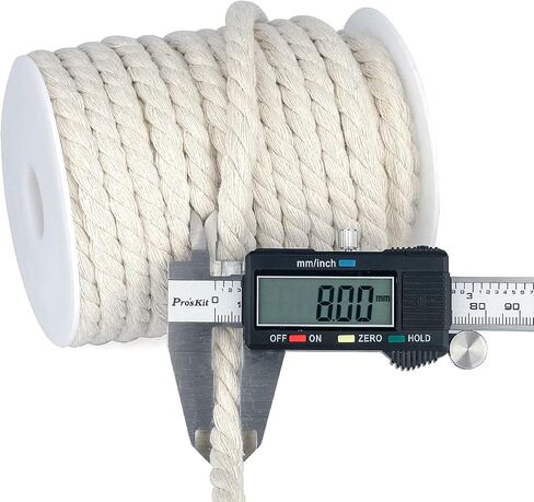 jijAcraft 1/4 Inch Nautical Cotton Rope Crafts, 6mm x 98Feet Clothes line Rope for Outdoor,3 Ply White Rope Cord Unbleached Rope, Macrame Cord Rope for Clothesline, Baskets, Hangings Pots, Pet, Toys in Kuwait
