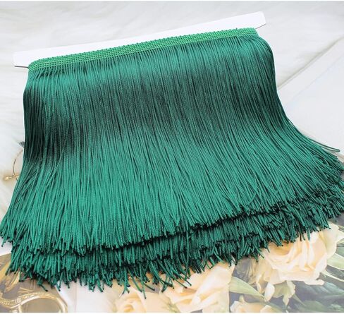 Black Fringe Trim Tassel Sewing Trim 6Inch Width 10 Yards Long for Clothes Accessories Latin Wedding Dress DIY Lamp Shade Decoration (Black) in Saudi Arabia