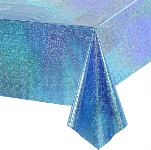 GREATRIL Iridescent Party Table Cloths Disposable 54'' x 108'' - 2 Packs in Kuwait