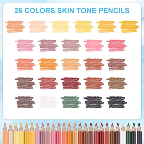 مجموعة أقلام رصاص ملونة من SwiftBuyo 72 لونًا للبشرة، أقلام رصاص ملونة تعتمد على الزيت لتلوين رسم وتظليل الرسم للبالغين، أقلام تلوين احترافية لوازم فنية للفنانين البالغين والمبتدئين والأطفال in Kuwait