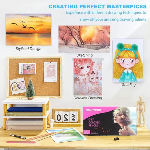 مجموعة أقلام رصاص ملونة من SwiftBuyo 72 لونًا للبشرة، أقلام رصاص ملونة تعتمد على الزيت لتلوين رسم وتظليل الرسم للبالغين، أقلام تلوين احترافية لوازم فنية للفنانين البالغين والمبتدئين والأطفال in Kuwait