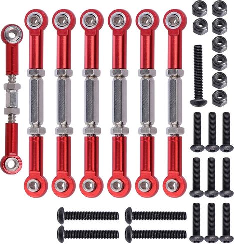 مجموعة وصلات مشبك توجيه قابلة للتعديل من الالومنيوم المؤكسد باللون الاحمر لـ 1/10 تراكساس سلاش 2WD 4X4 in Kuwait