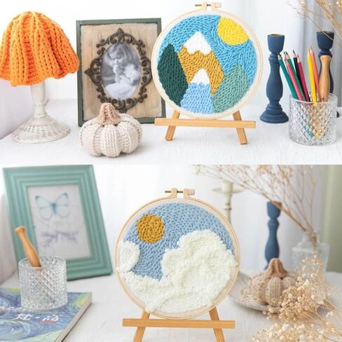 Boston Terrier Dog Punch Needle Starter Kits for Beginner Cartoon Pattern Printed Embroidery Kit Yarn DIY Easy Punch Hoop for Adults Kids Craft Home Ornament Decoration 20x20cm in Saudi Arabia