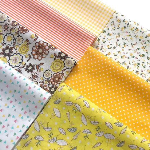 نسيج اللحف Misscrafts 7 قطع 50 × 50 سم من نسيج القطن DIY لوازم صناعة يدوية مجموعة من القماش المرقعة ربع الدهون مربعات لحاف مسبقة القطع لخياطة القصاصات بنفسك (أسود) in Kuwait