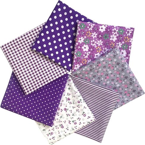 Quilting Fabric Misscrafts 7pcs 50 x 50cm Cotton Fabric DIY Making Supplies Craft Patchwork Fabric Bundle Fat Quarter Pre-Cut Quilt Squares for DIY Sewing Scrapbooking (Blue) in Kuwait