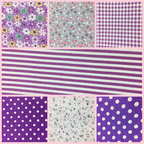 Quilting Fabric Misscrafts 7pcs 50 x 50cm Cotton Fabric DIY Making Supplies Craft Patchwork Fabric Bundle Fat Quarter Pre-Cut Quilt Squares for DIY Sewing Scrapbooking (Blue) in Kuwait