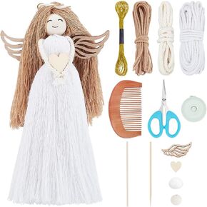 FREEBLOSS DIY Macrame Christmas Angel مع تعليمات Boho Macrame Decor Macrame DIY Kit عيد الميلاد اليدوية الجدار شنقا لعشاق الحرف اليدوية هدية عيد ميلاد in Saudi Arabia