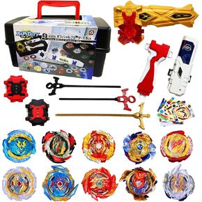 BeyBtatle Battling Top Burst Gyro Toy Set Combat Battling Game 10 Spinning Tops 1 St. Sword Ver Launcher + 2 bidirectional launchers with Portable Storage Box Gift for Kids Children Boys Ages 6+ in Kuwait