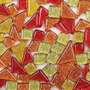 200 جرام بلاط فسيفساء مختلط الألوان يلمع قطع الفسيفساء الكريستالية الزجاج الملون السائبة أشكال متنوعة بريق بلاط فسيفساء كريستال للحرف اليدوية والديكور المنزلي in Kuwait
