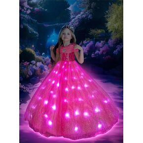 Light Up Pink Princess Dresses for Girls Halloween Costumes Girls Toddler Kids Teens