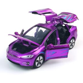 1:32 Scale Car Model X90 Tesla Alloy 1/32 Diecast Model Car w/Sound & Light Pull Back Model Mini Vehicles Toys for Kids Gift Tesla Lovers Collection
