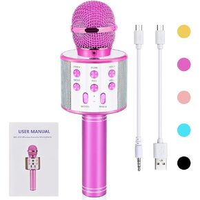 Kids Toys Age 3-12, Karaoke Microphone for Kids Birthday Presents Gifts for 5 6 7 8 9 10 11 12 Year Old Girls Boys Toys for 4-11 Year Old Girl Boy Teen - Black in Saudi Arabia