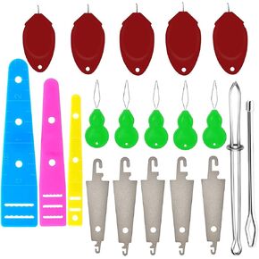 Needle Threader Sewing 20 Pieces Set, Embroidery Cross Stitch Stainless Steel Hook Needle Threader Large Eye Needles Hand DIY Drawstring Flat Plastic Threaders for Sports Pants Shorts Jackets in Kuwait