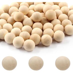 Uenhoy 100 Pcs Wooden Round Ball 1/2" (12mm) Unfinished Natural Wood Balls Wooden Spheres for Crafts and DIY Projects