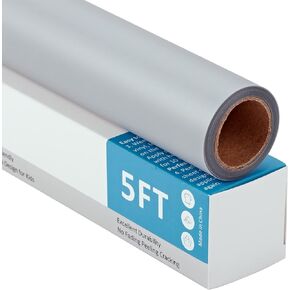 HTV Heat Transfer Vinyl 12''x5' Roll for Cricut & Silhouette Cameo,Iron On Vinyl Easy to Cut & Weed, Sticky PVC Heat Press Vinyl for DIY Design T-Shirts,Silver