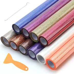 لفة لامعة من الفينيل لنقل الحرارة للقمصان مقاس 12 × 5 أقدام (10 قطع) in Kuwait