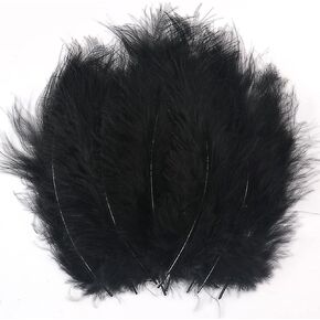 200pcs 4-6 Inches Fluffy Turkey Marabou Feathers for Crafts Dreamcatcher Fringe Trim Colored Feathers Accessories Pack (Yellow)